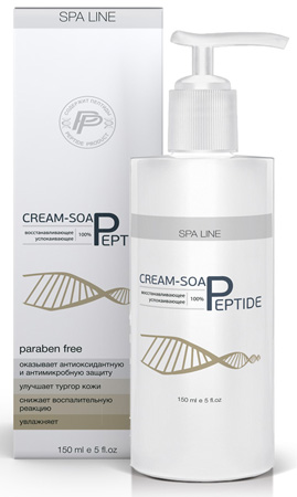 SPA Line Крем-мыло с пептидами и Активитином Восстанавливающее Успокаивающее, 150мл